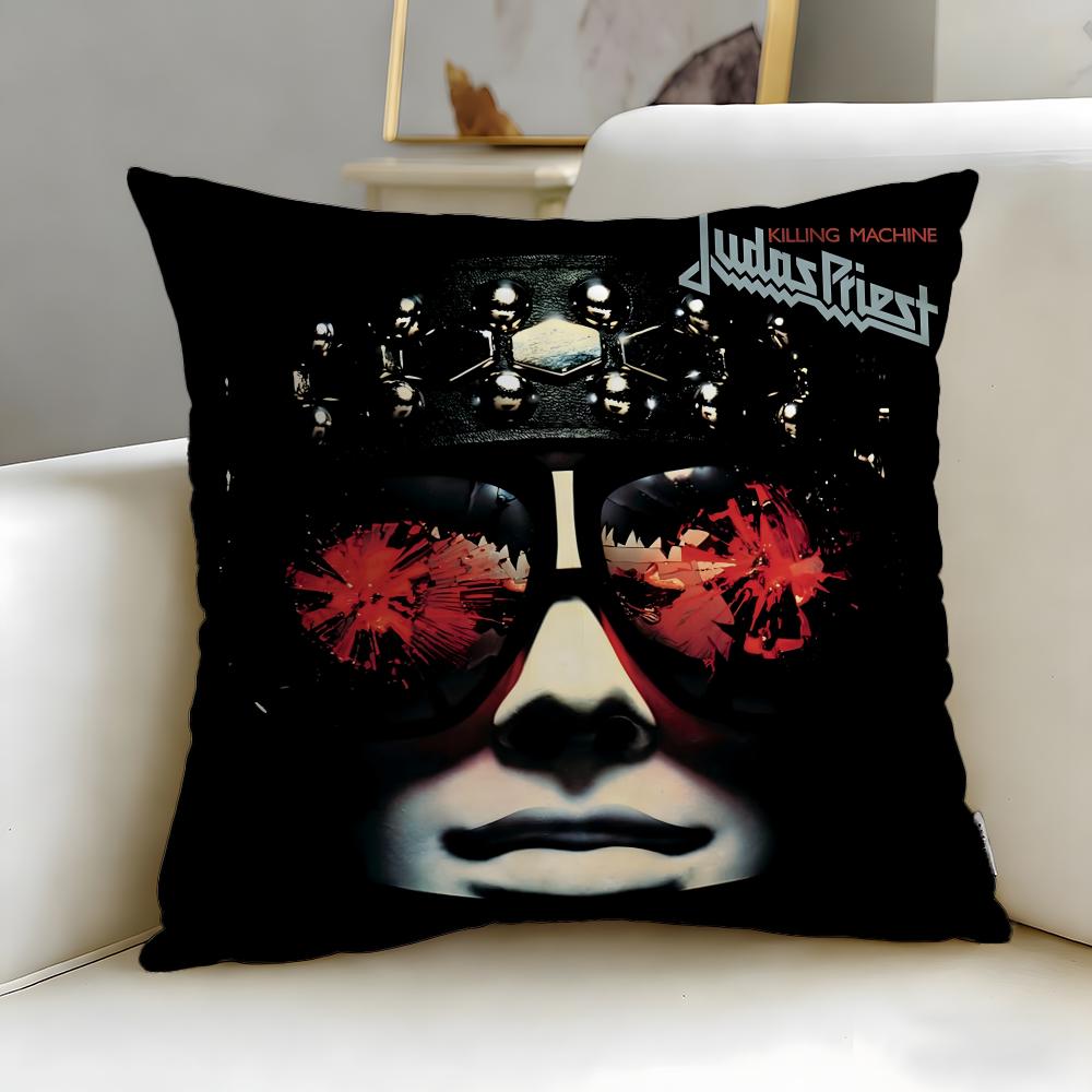 Classic Band Judas Priest Cushion Cover Soft  EasyWash Pillow Case  Versatile for Couch Bed Travel and Office