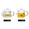 Hammer Pattern Coffee Cup Heat Resistant Juice Glass Mug Japanese Style Transparent Hand Handle Tea Cup for Household Drinking