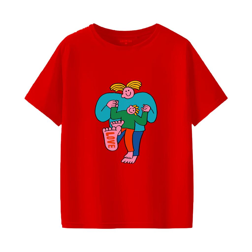 Cute and fun cartoon printed short sleeved round neck Womens Tshirt for spring and summer versatile Womens Tshirt