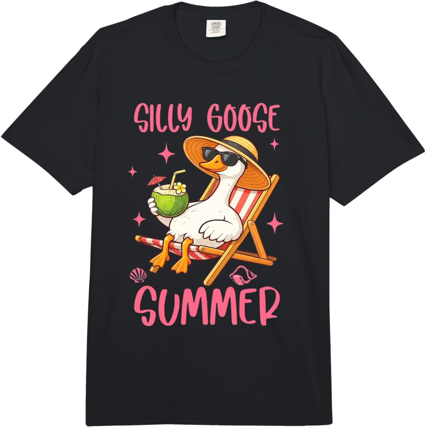 

Funny Water Fowl Relaxing Summer Tropical Beach Comfort Colors Adult Heavyweight T-Shirt S разноцветный