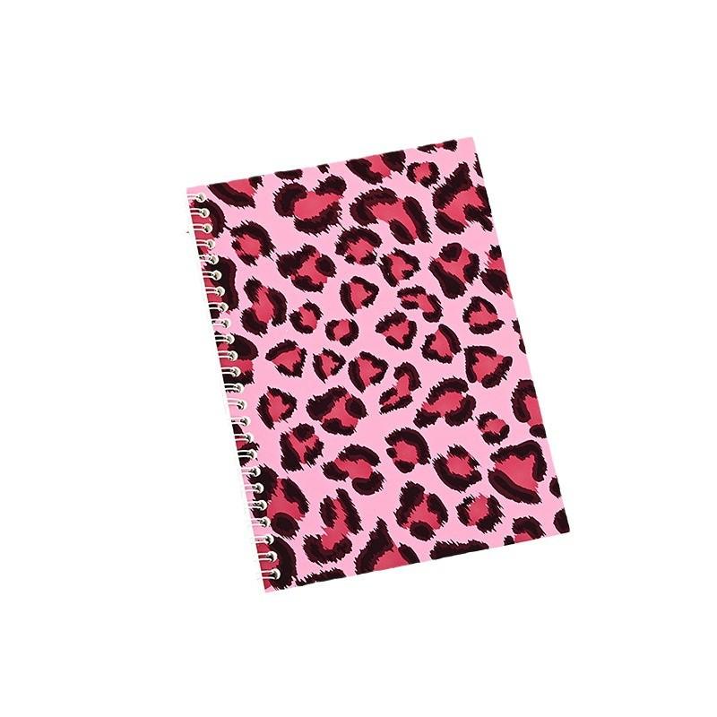 High-Value A5 Spiral Notebook Leopard Print Glossy Release Paper Cover Coil Release Design Includes Notebook Sticker Storage