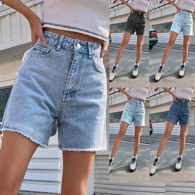 Women Summer Casual Chic Comfortable High Waist Loose Blue Jean Denim Shorts Femme Fashion Trendy