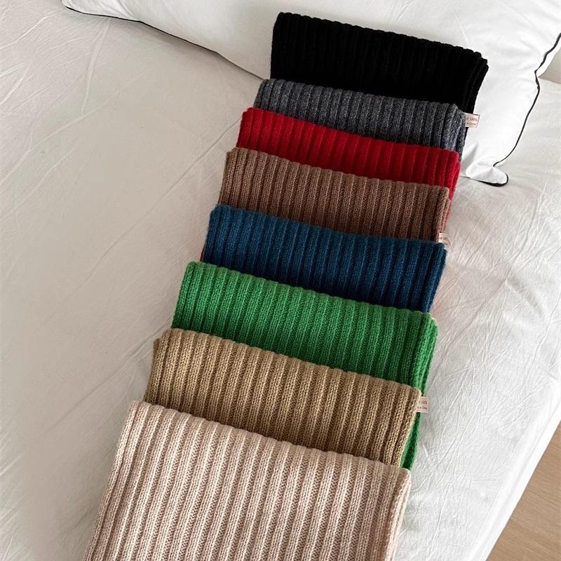 New Knitted Wool Knitted Cashmere Scarf For Women Couples New Versatile Solid Color Scarf Winter