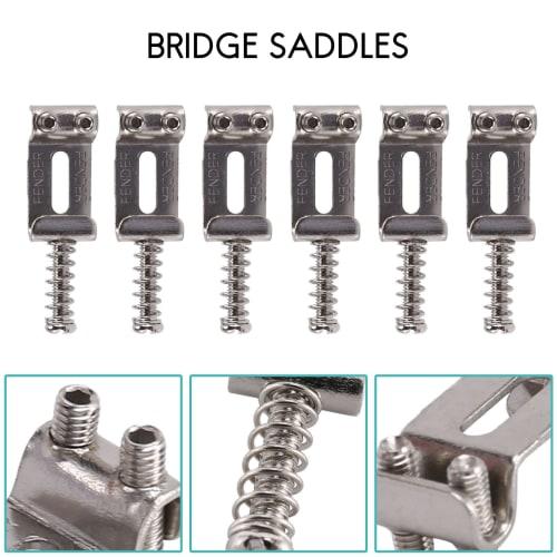 Ahvqevn Guitar Bridge Saddle Roller Tremolo for Fender Stratocaster Telecaster Electric Guitar Accessories Silver