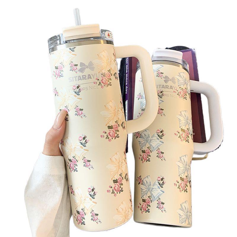 Hochkapazitäts-Isolierbecher aus 316 Edelstahl mit Griff - Stilvolles neues Design 2026 für Damen