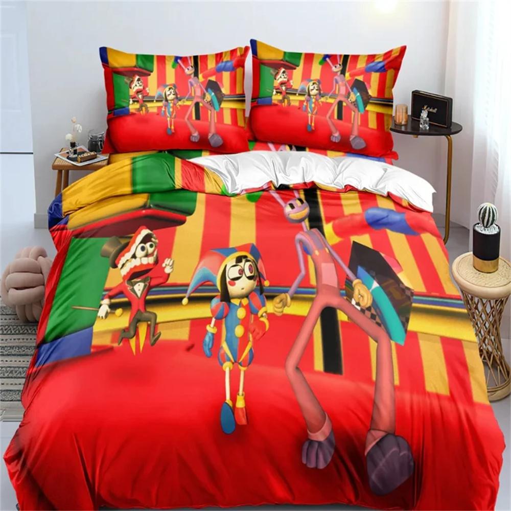 THE AMAZING DIGITAL CIRCUS Bedding Set 3D Duvet Cover Set Bedspread For Boys Girls Kids Home Textiles Microfiber Bedspread