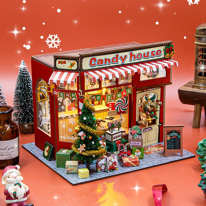 Wooden Dollhouse Miniature DIY Doll House Kit Handmade Creative Room 3D Puzzle Building With Furniture For Adults Christmas Gift