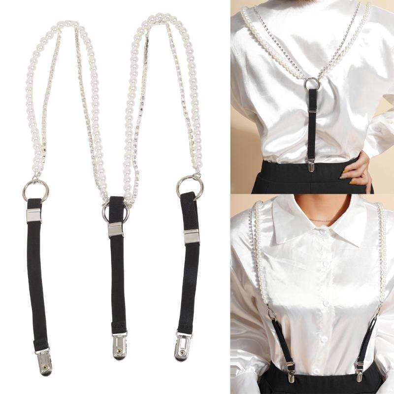 Suspenders for Girls and Women Elastic Wide Adjustable Heavy Strong Pants Clips