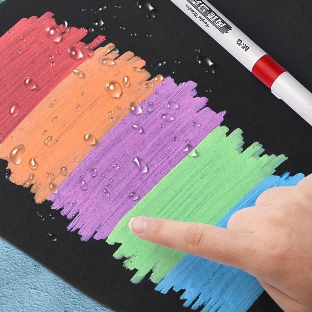 Fine Nib Acrylic Marker Pen Set 80 Colors Child Painting Graffiti Pens Stationery Supplies