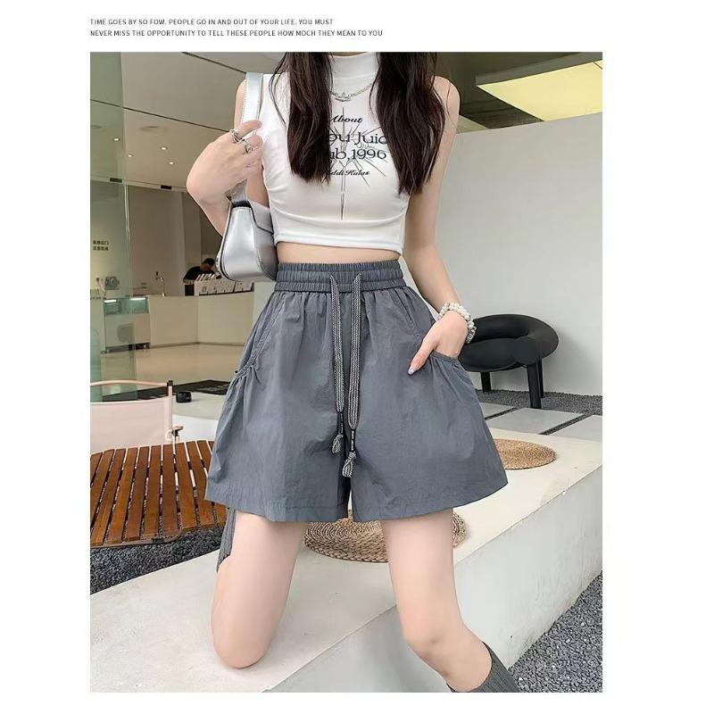 Sports Shorts Women's Summer Thin High Waist Large Size Casual Wide Leg Pants Loose Drawstring Quick Dry Pants