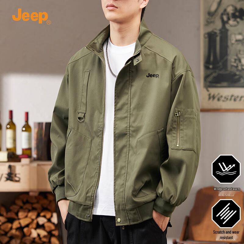 Jeep Men's 2024 Fall Stand-Collar Casual Workwear Jacket