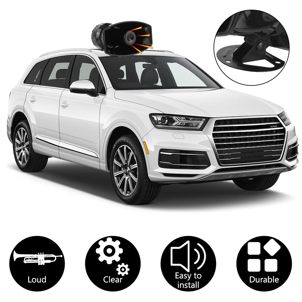 Police Siren Air Horn Megaphone Tone Car Warning Alarm Speakers Loud Mic PA System Emergency Amplifier Hooter 12V 20W Car Horn 7-Sound