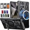 For Magsafe Shockproof Armor Case For Samsung S24 Ultra S23 Plus A55 A35 A15 A25 A54 A34 A14 A53 Ring Stand Magnetic Phone Cover