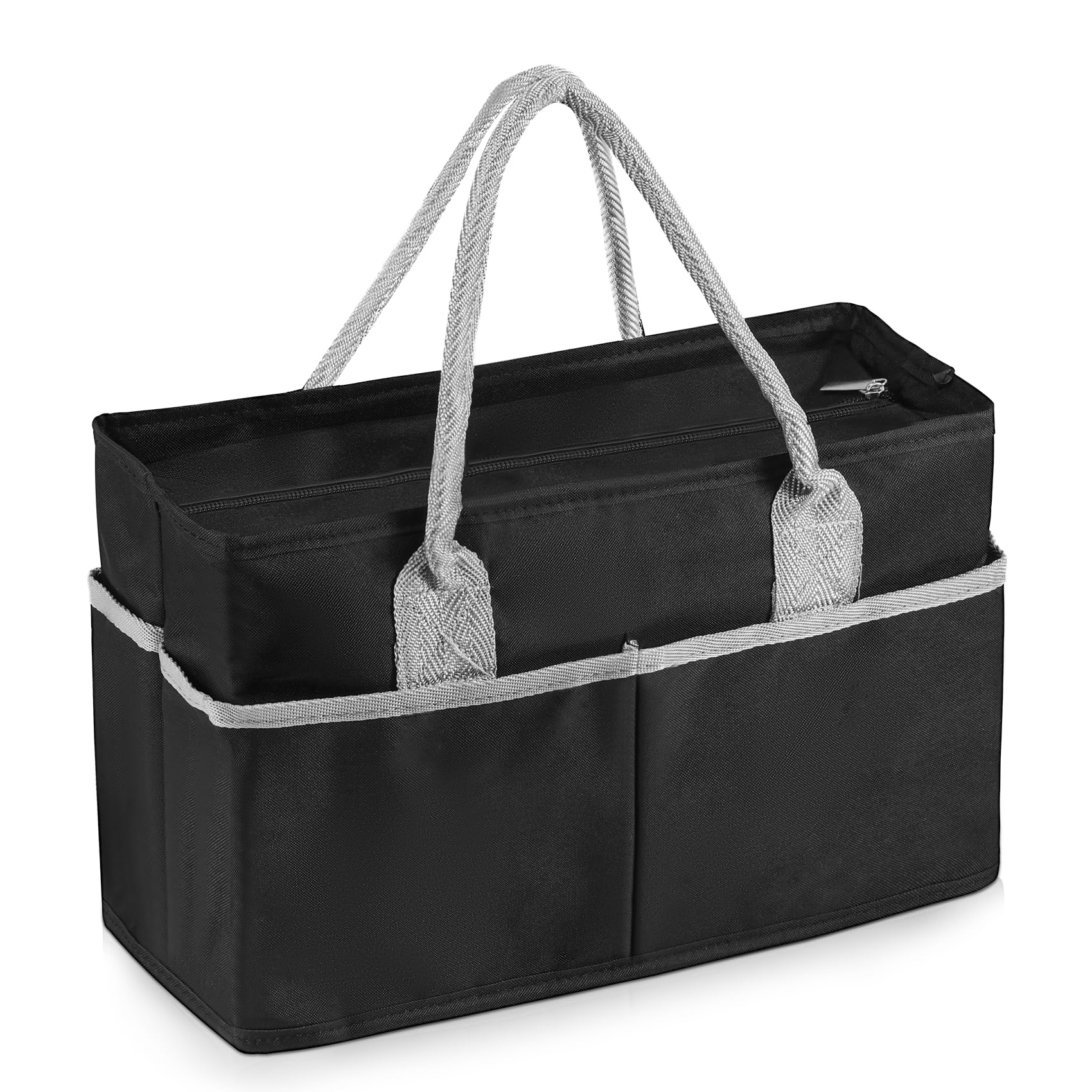 

Kailund Insulated Lunch Bag, Small Lunch Box Bag with Handle and Five Side Pockets, Foldable, Lightweight, Compact, Insulated Lunch Tote for