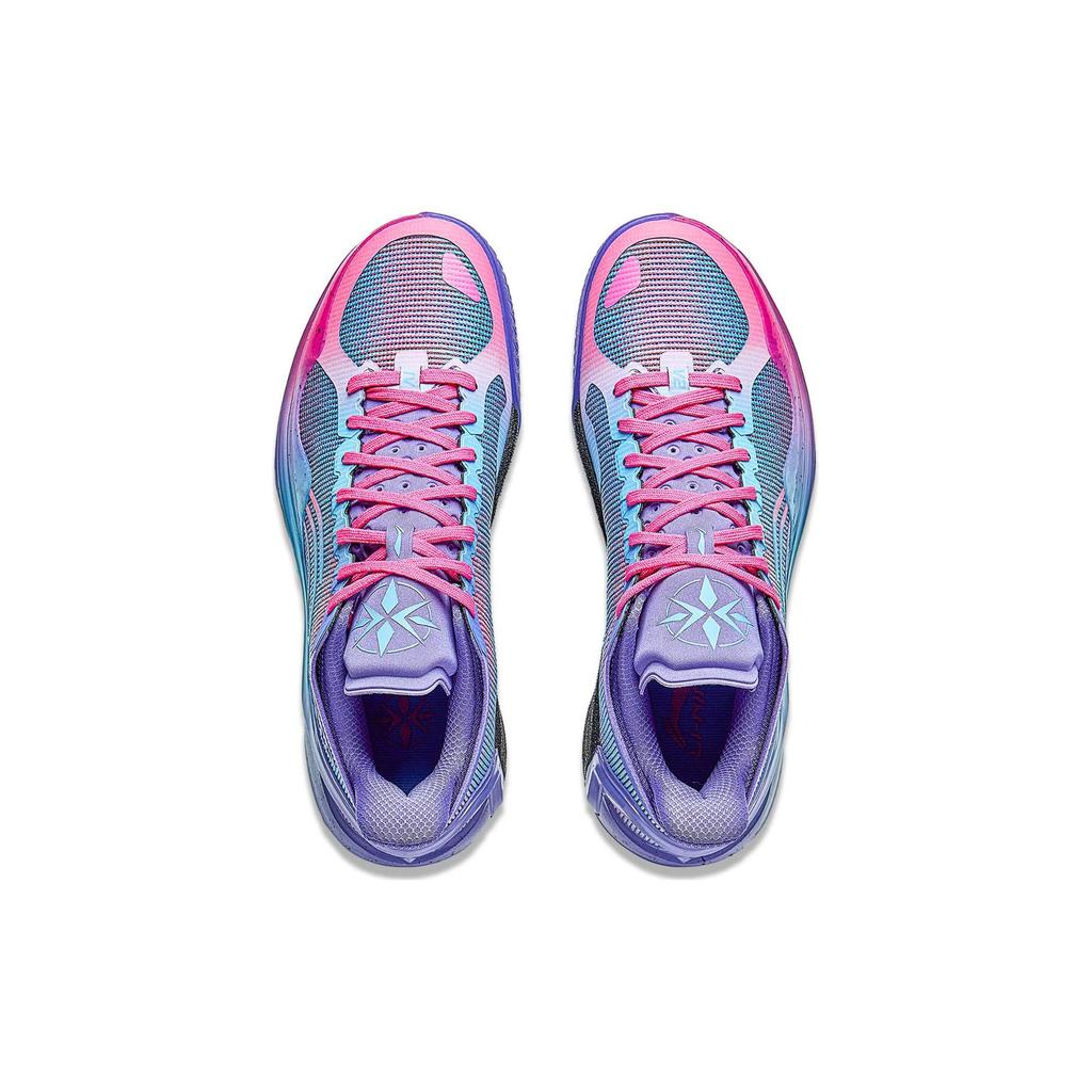 Li Ning Blade 4 V2 Dämpfung Rutschfest Leicht Rebound Niedriger Schaft Performance Basketballschuhe Herren Blau Lila ABAU037-9