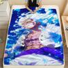 One Piece Charakter Print Flaneldecke, Hohe Qualität, Bequem für alle Jahreszeiten, Heimdekoration, Wärme und Komfort, Perfekt für Weihnachtsgeschenke