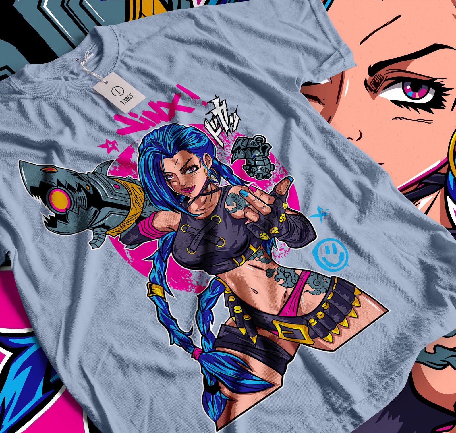 Arcane Jinx Art T-Shirt / Men s Women s Sizes / Cotton Tee 4XL