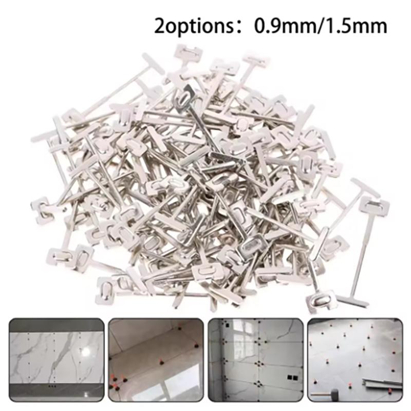 100Pcs 0.9Mm 1.5Mm Floor Wall Replace Steel Needle Nails Tile Leveling System Ceramic Leveler Construction Toolsruction Tool