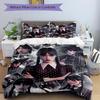 3Pcs Gothic Fashion Collage Bedding Set Soft Fabric Duvet Cover Pillowcases Home Christmas Xmas Halloween Gift 1 Duvet Cover 2 Pillowcase N1266