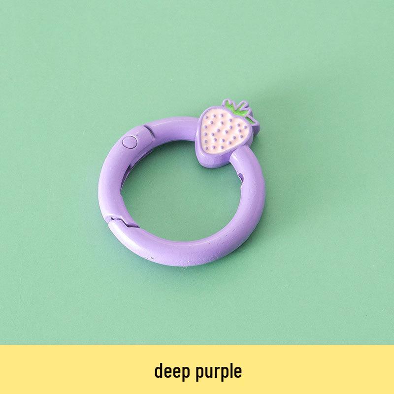 Baked Paint Strawberry Spring Ring Keychain Jewelry Hardware Accessory