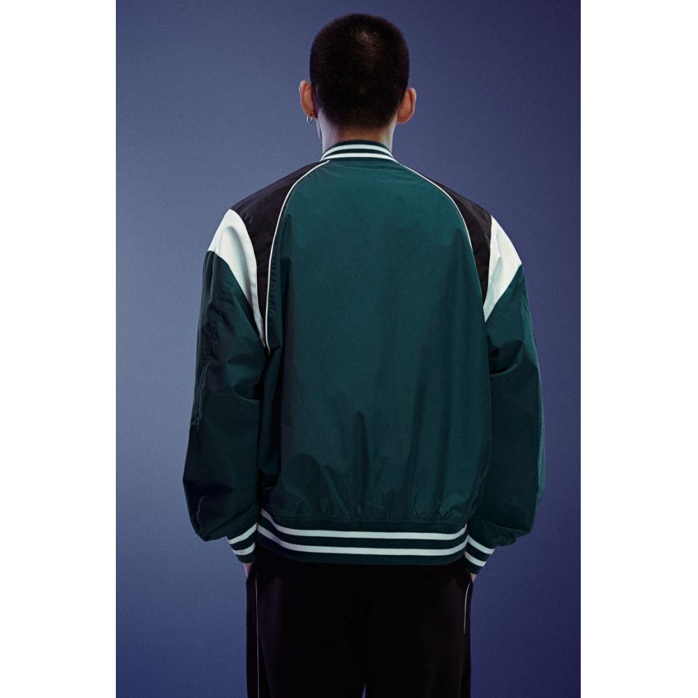 H M Loose Fit boMber Jacket Dark Turquoise