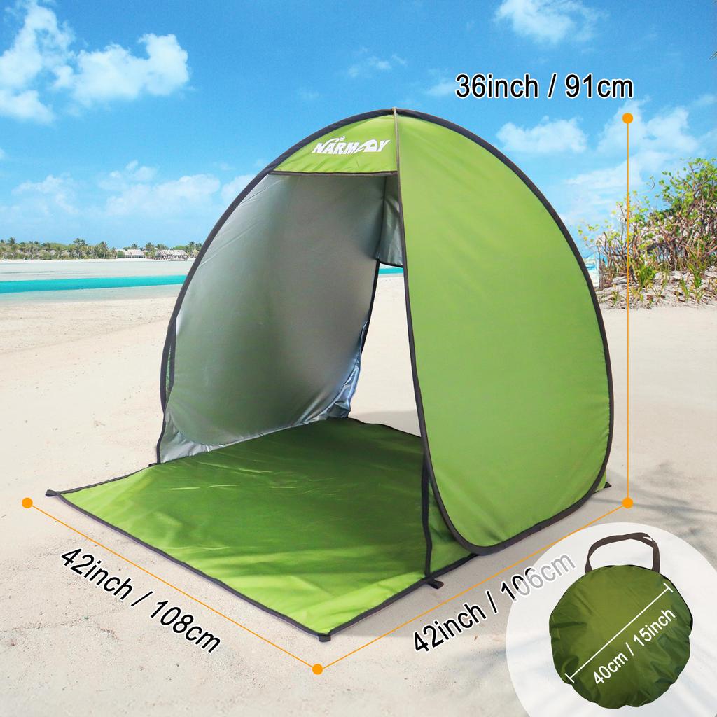 Tenda de Praia Pop-Up Resistente a UV e Impermeável Abrigo de Sombra Solar para Acampamento