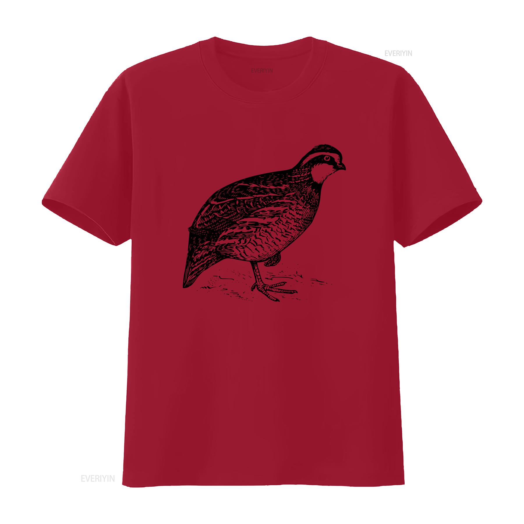 Bobwhite Quail Bird T Shirt Unique Wildlife Print for Nature Lovers vintage Washed Soft Stretched graphic streetwear Versatile S