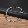 Bone Chain Link Bracelets for Men Boys,22CM Metal Chain Wristband with OT Buckle,New Hiphop Jewelry Anniversary Birthday Gifts