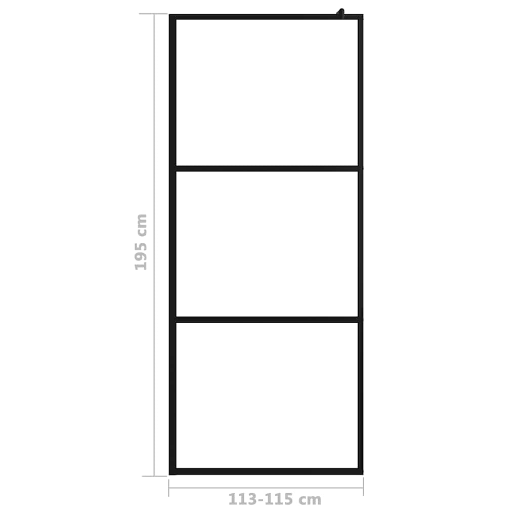 Vidaxl Shower Wall, Transparent Esg Glass, 115 X 195 Cm