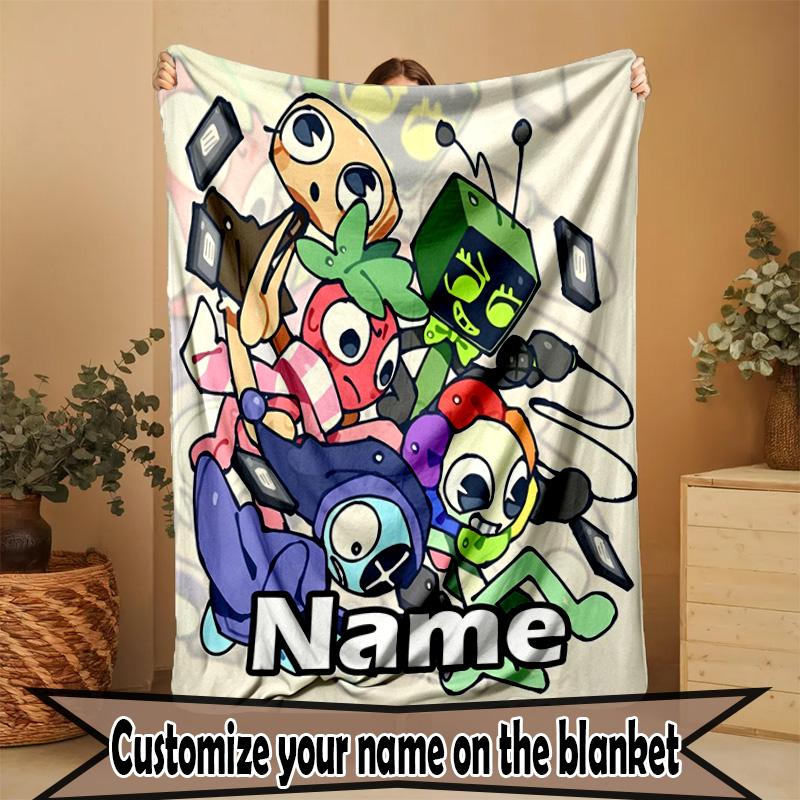 Custom Name Personalized Dandy's World Print Blanket, Home Decor, Bedroom, Sofa, Camping, Couch, Gifts for Birthday ChristmasEnthusiasts