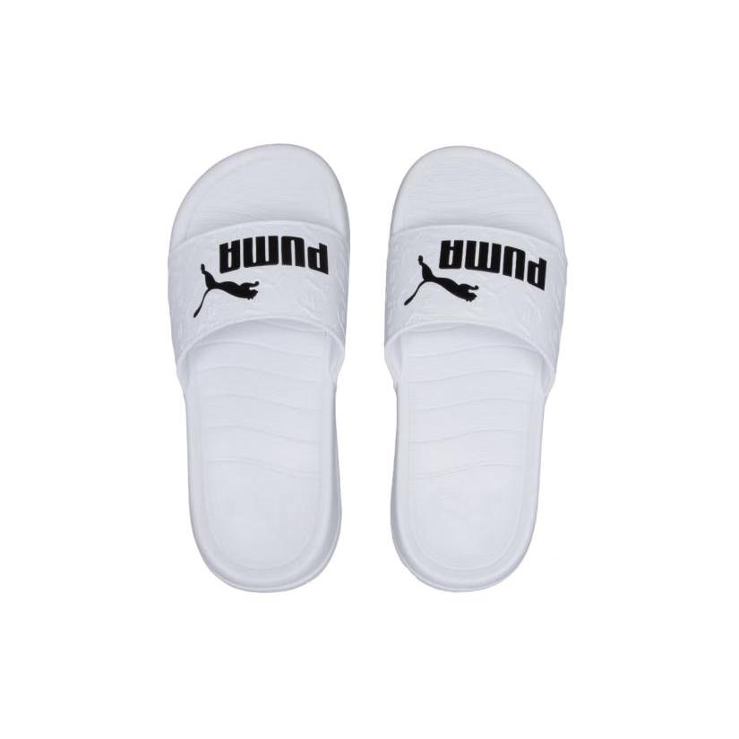 New PUMA Popcat Rubber Sole Slide Slippers Unisex White 395420-02