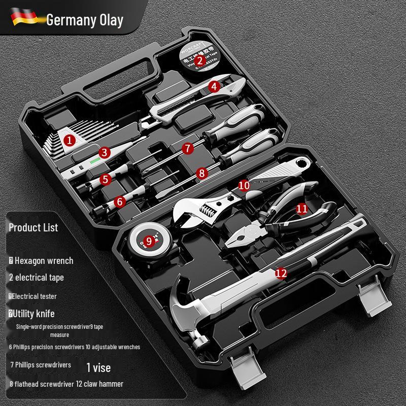 Uniwersalny Zestaw Narzędzi do Napraw Domowych: Stolarz i Montowana w Samochodzie Wielofunkcyjna Skrzynka Narzędziowa