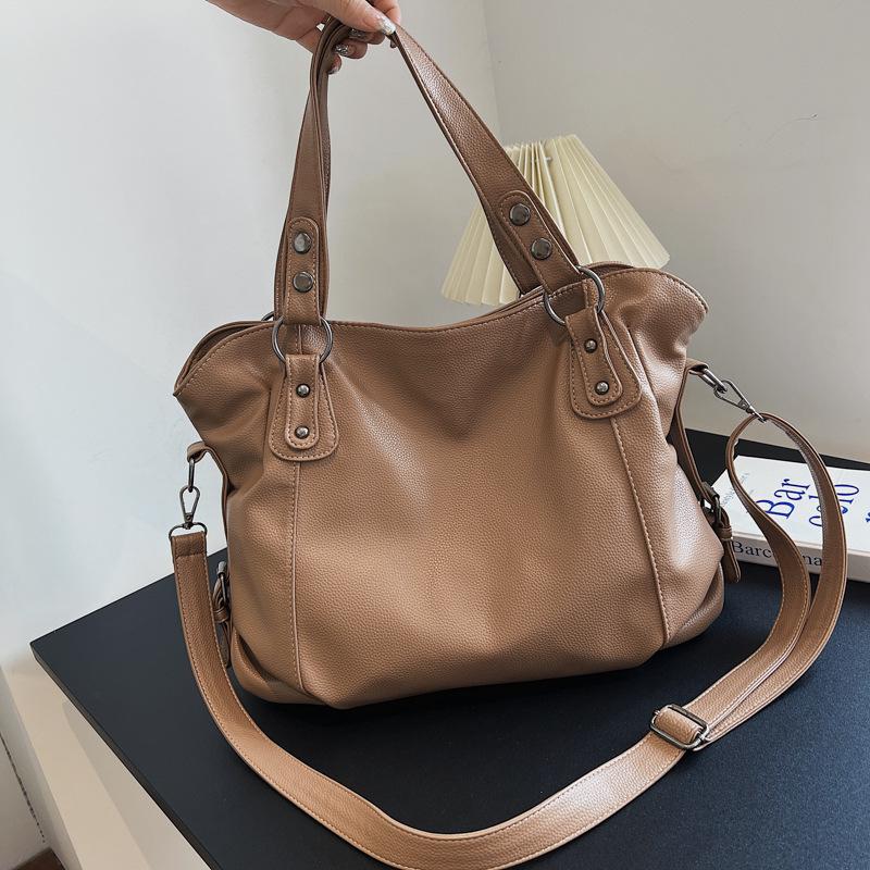2025 New Women's Crossbody Tote - Large Capacity, Soft Leather, Simple Commute Shoulder Bag