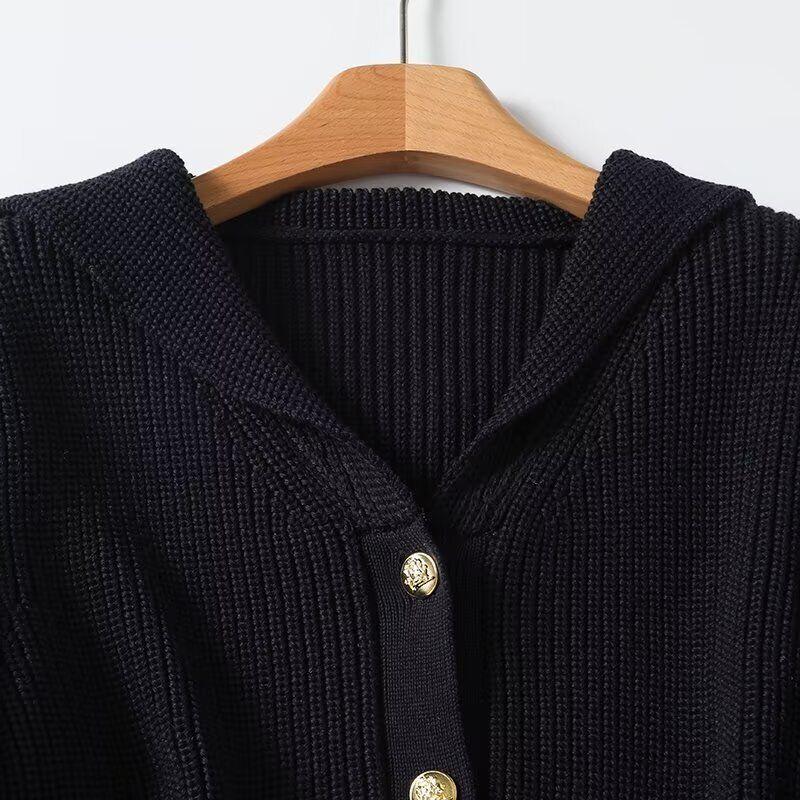 Fashion Style 2024 Autumn New Arrival Women's Easiest for Match Sailor Collar Knitting Cardigan Short Coat 05657601462