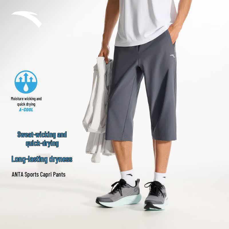 Anta Men s Summer Quick-Dry Capri Sport Pants M