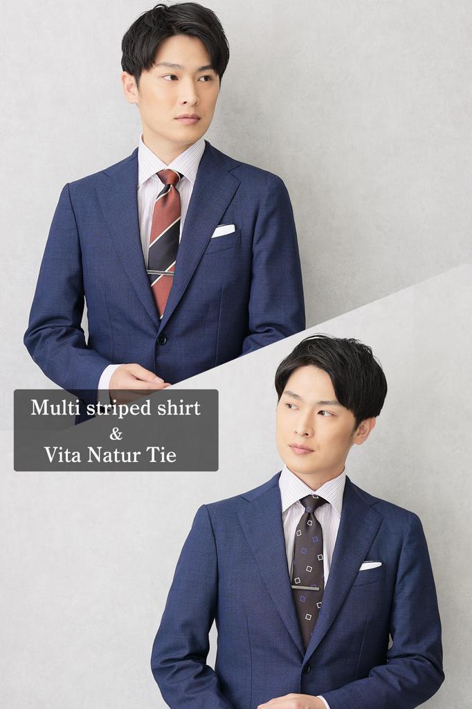 [Vita Natur] 100% Silk Necktie for Men [Made in Tango, Kyoto] Handmade, Business, Job Hunting, Wedding, Entrance Ceremony, Graduation Ceremony,