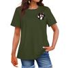 Ladies' Loose Comfortable Casual Fashionable Animal Print Round Neck Short Sleeved Shirt