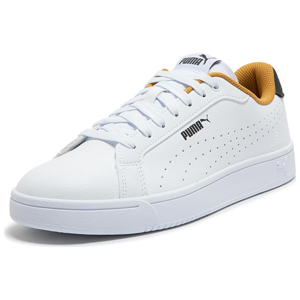 Puma Baskets Basses Classiques Décontractées Grounded Perf Baskets Unisexe Blanc Gris 398418-01