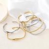 New Wave Irregular Titanium Steel Open Bangle - Stylish, Non-fading Stainless Steel Bracelet
