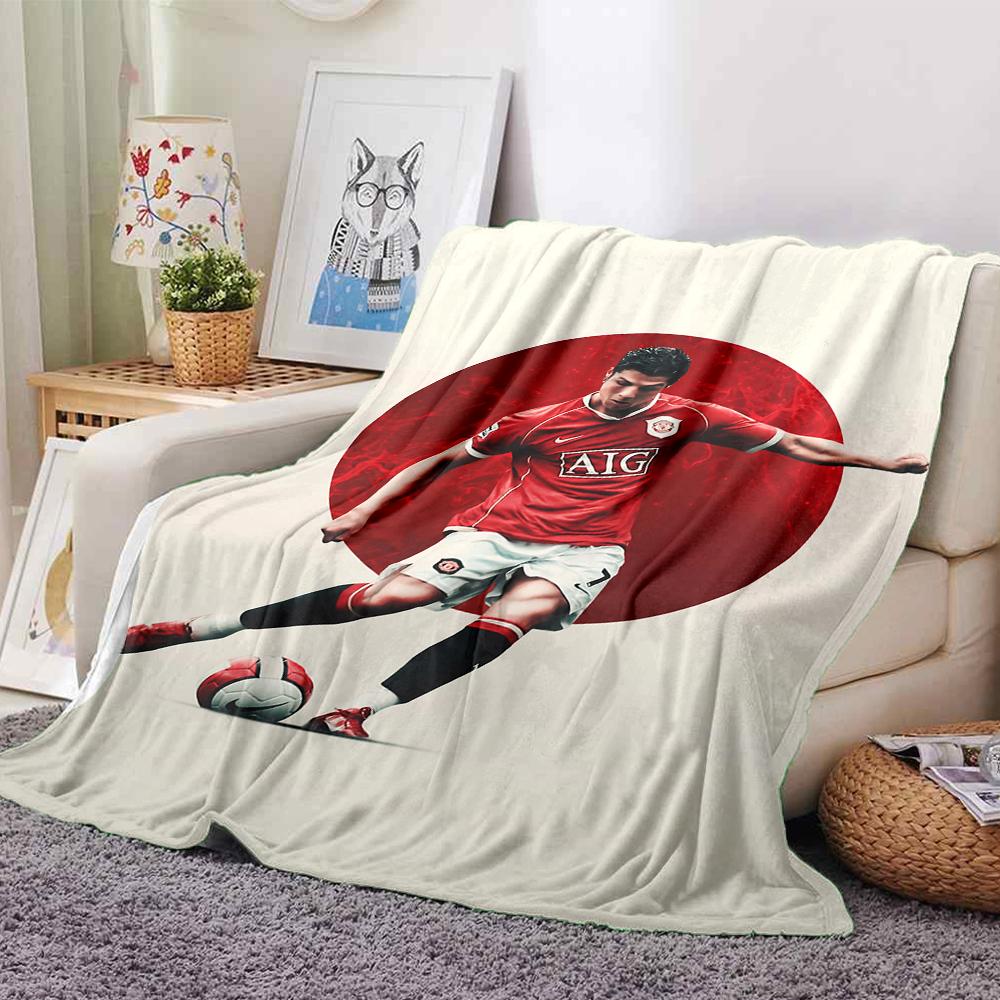 Soccer Player Action Blankets Flannel Printed Breathable Warm Throw Blanket for Home Office Bedspreads 0708a147