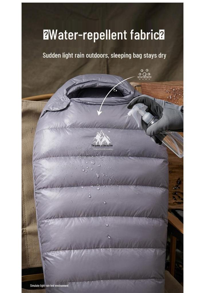 90% Duck Down Mummy Sleeping Bag: Thickened, Portable for Outdoor Camping