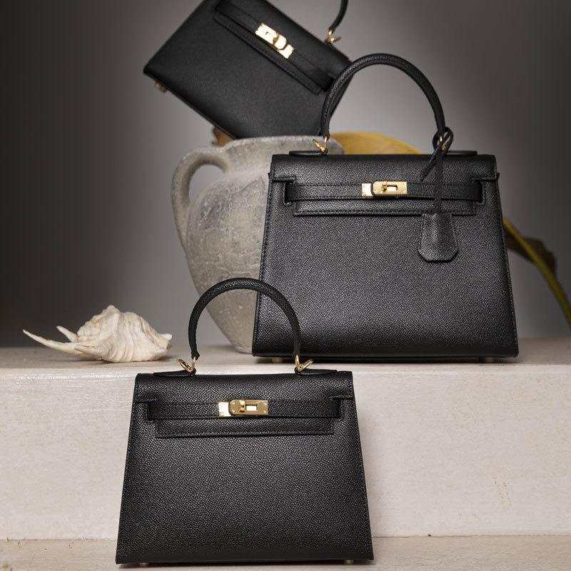 

Классическая и атмосферная сумка / Новый стиль, модная и универсальная сумка через плечо на одно плечо, высококачественная ручная кожаная женская сумка 25x11x20cm чёрный