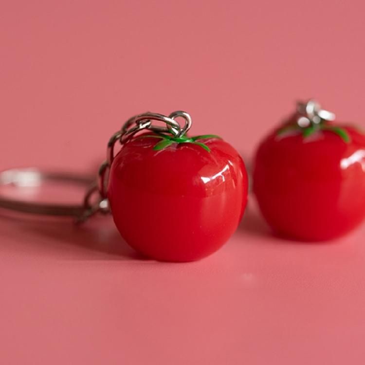 Lovely Bag Ornament Keychain Simulation Tomato Keyring Pendant Key Rings Jewelry