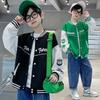 Fashion Boys Bomber Jacket Children Spring Autumn Letter Print Outerwear Kids Streetwear Varsity Baseball Uniform Coats
