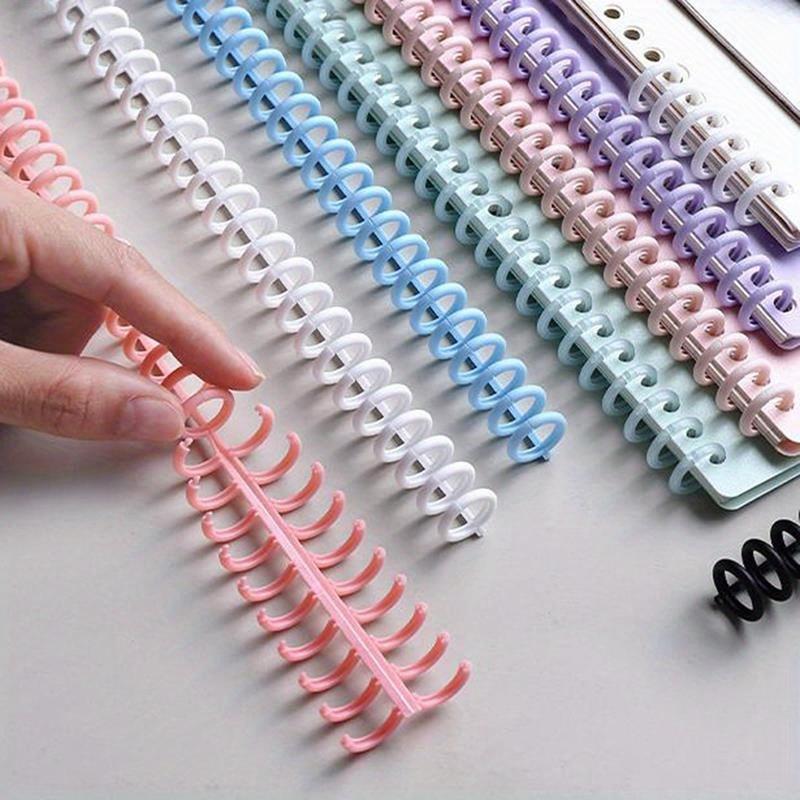 30 Holes Loose-Leaf Plastic Binding Ring Spring Spiral Rings Binder Strip for A4 Paper Notebook Stationery Office Supplies - PP Material