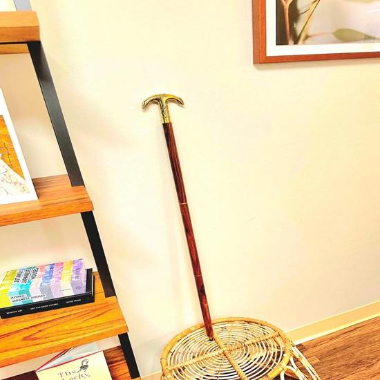 93.98 Cm Walking Stick With Brass Anchor Handle Handcrafted Wooden A Companion for Style