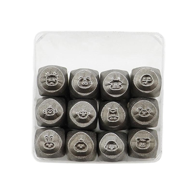 12Pieces Metal Stamping Tool Metal Chisels Set Jewelry Engraving Tool Steel Texture for Pattern Making and Texturing