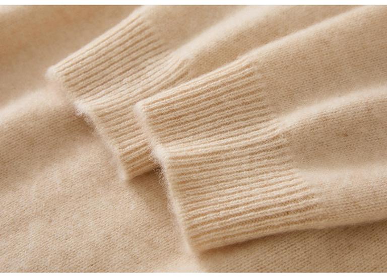 Women's Cashmere Half-Zip Pullover: Versatile Loose-Fit Solid Knit Sweater for Autumn/Winter