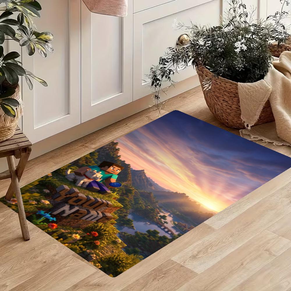 Minecraft Customize Your Name Kitchen Rug Runner Rug Laundry Mat Hallway Entryway The Best Gift Choice