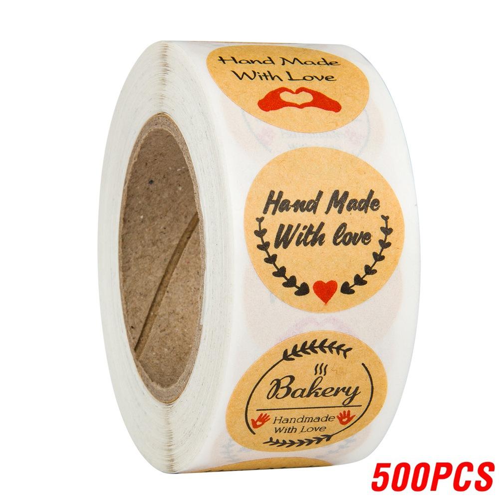 100-500Pcs High-Quality Handmade High-Quality Love High-Quality Stickers High-Quality Seal High-Quality Labels High-Quality Brown High-Quality Party